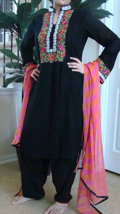 Chiffon shirt with embroidery