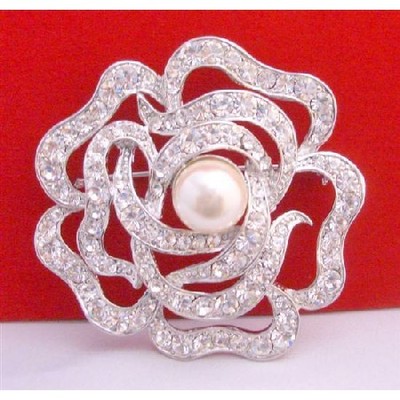 Multi Round Rose Brooch Wedding