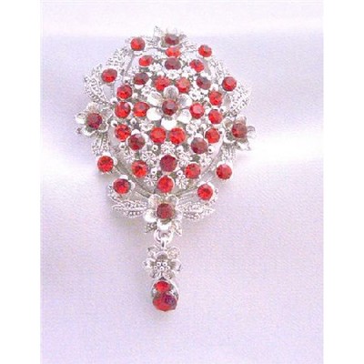 iam Red Crystals Brooch Bridal